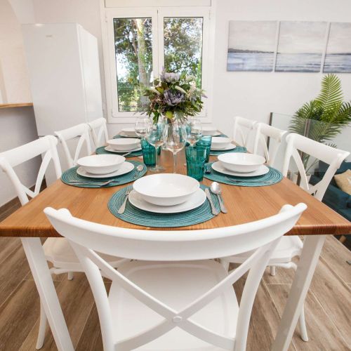 Invitingly set table for your meals